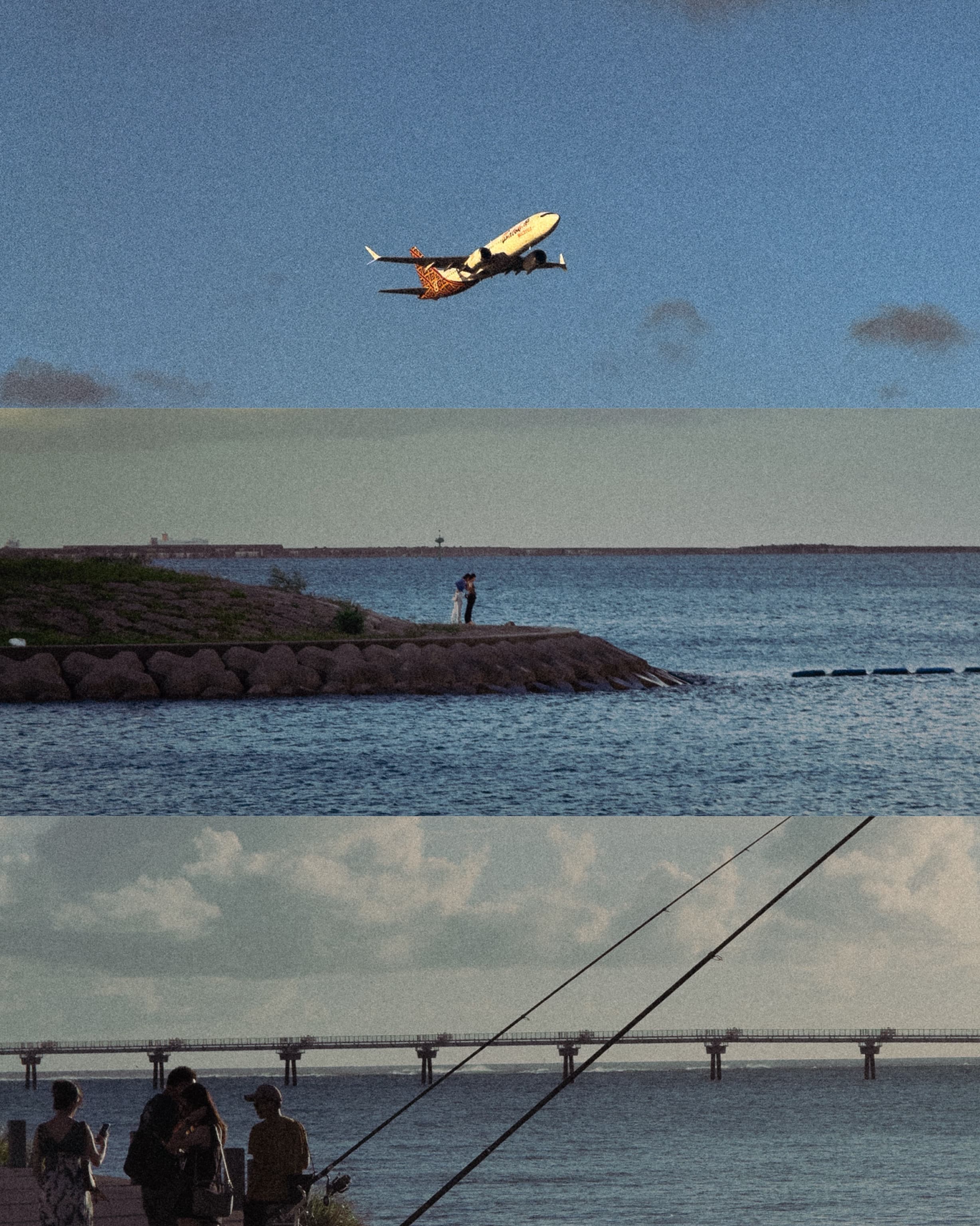 Atmospheric fishing collage